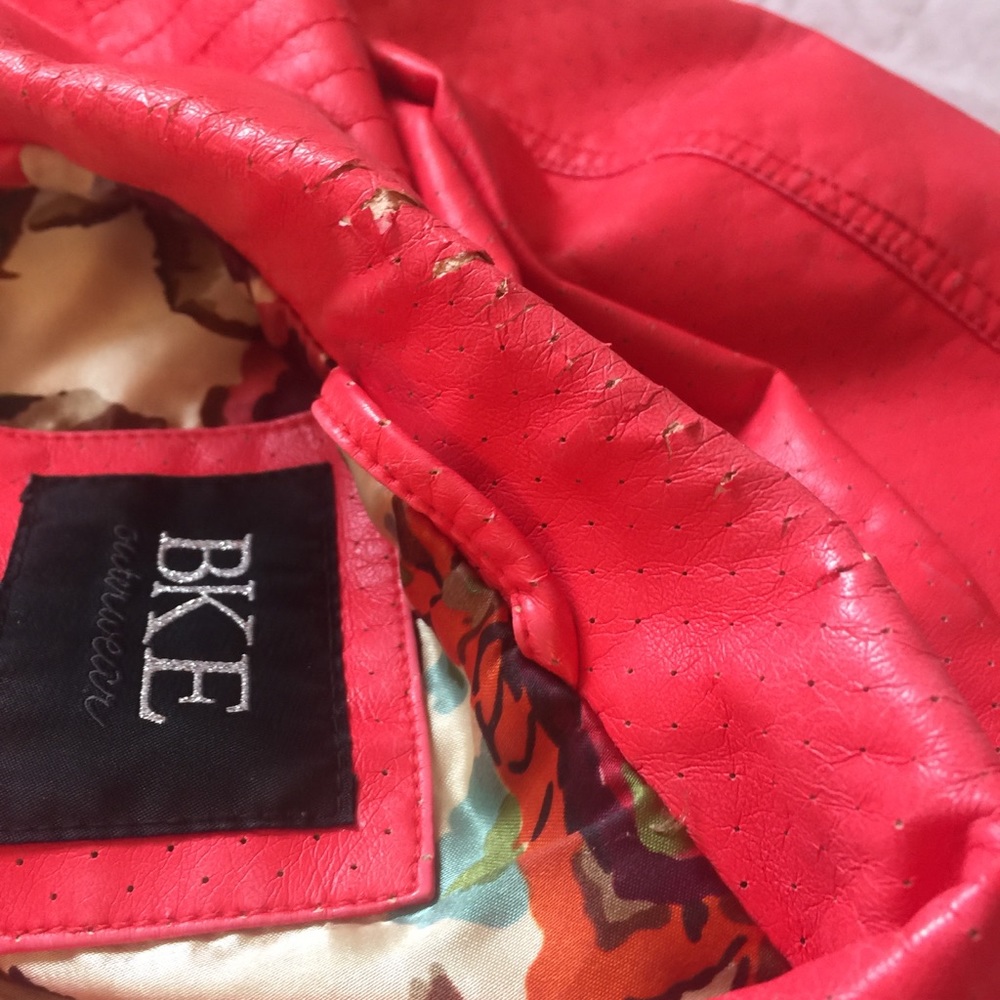 BKE jacket coral size L faux leather - Picture 6 of 7